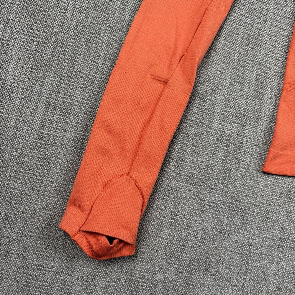 Lululemon Long Sleeve Swiftly Womens orange Top With Thumb Holes Size 4 Gym Yoga - Picture 7 of 12